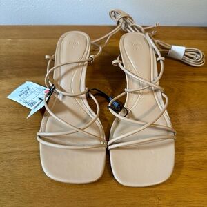 Zara gladiator kitten heels NWT